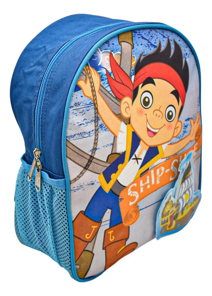 Mochila Jake Never Land Disney Kinder 89350 Original Ruz Con Detalle Azul Marino Liso