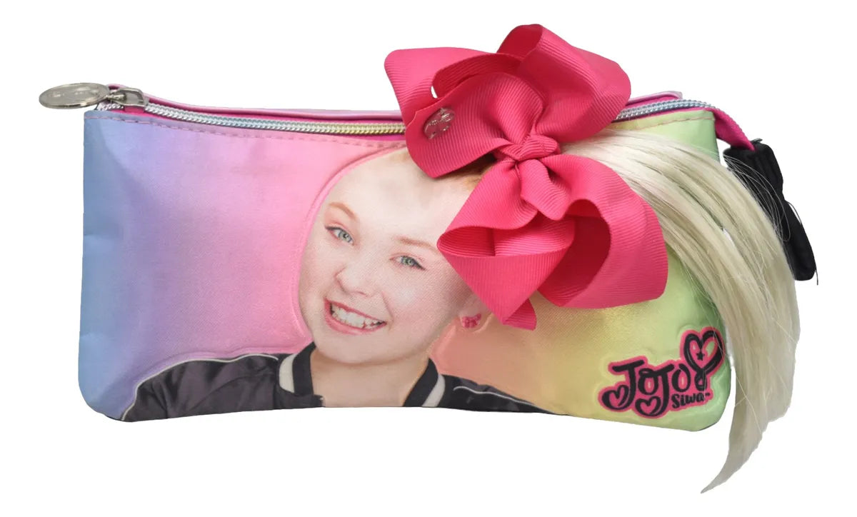Mochila Lonchera Lapicera Jojo Siwa Cabello Primaria Atm Negro Rosa Estampado, Relieve