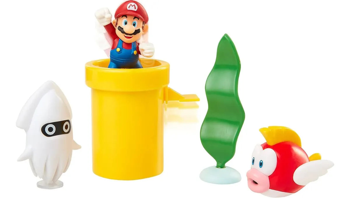 Super Mario Underwater Diorama Set Jakks Pacific Da