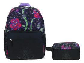 Mochila Y Lapicera Disney Villains Malefica Primaria Chenson Negro Estampado