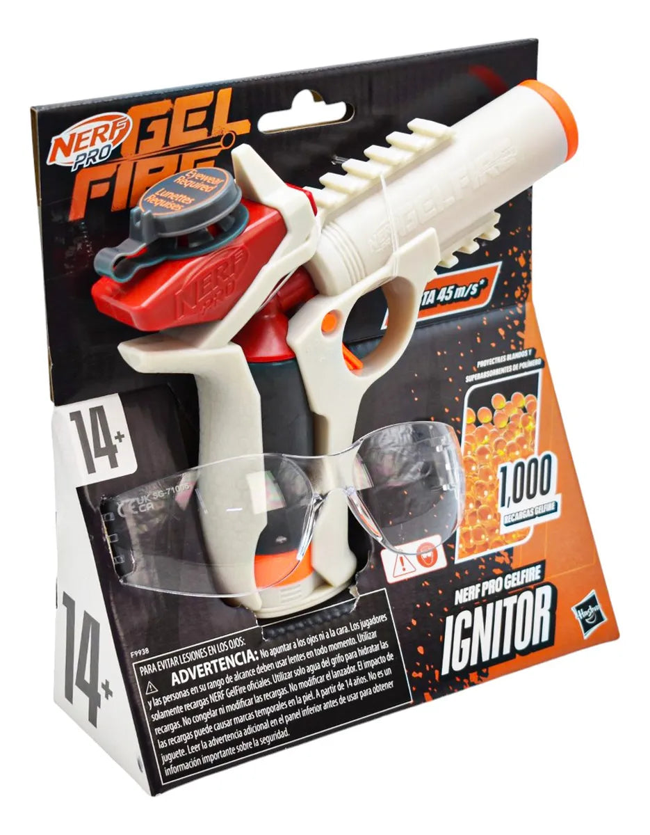 Nerf Pro Gel Fire Ignitor 1000 Recargas Hasbro Blanco