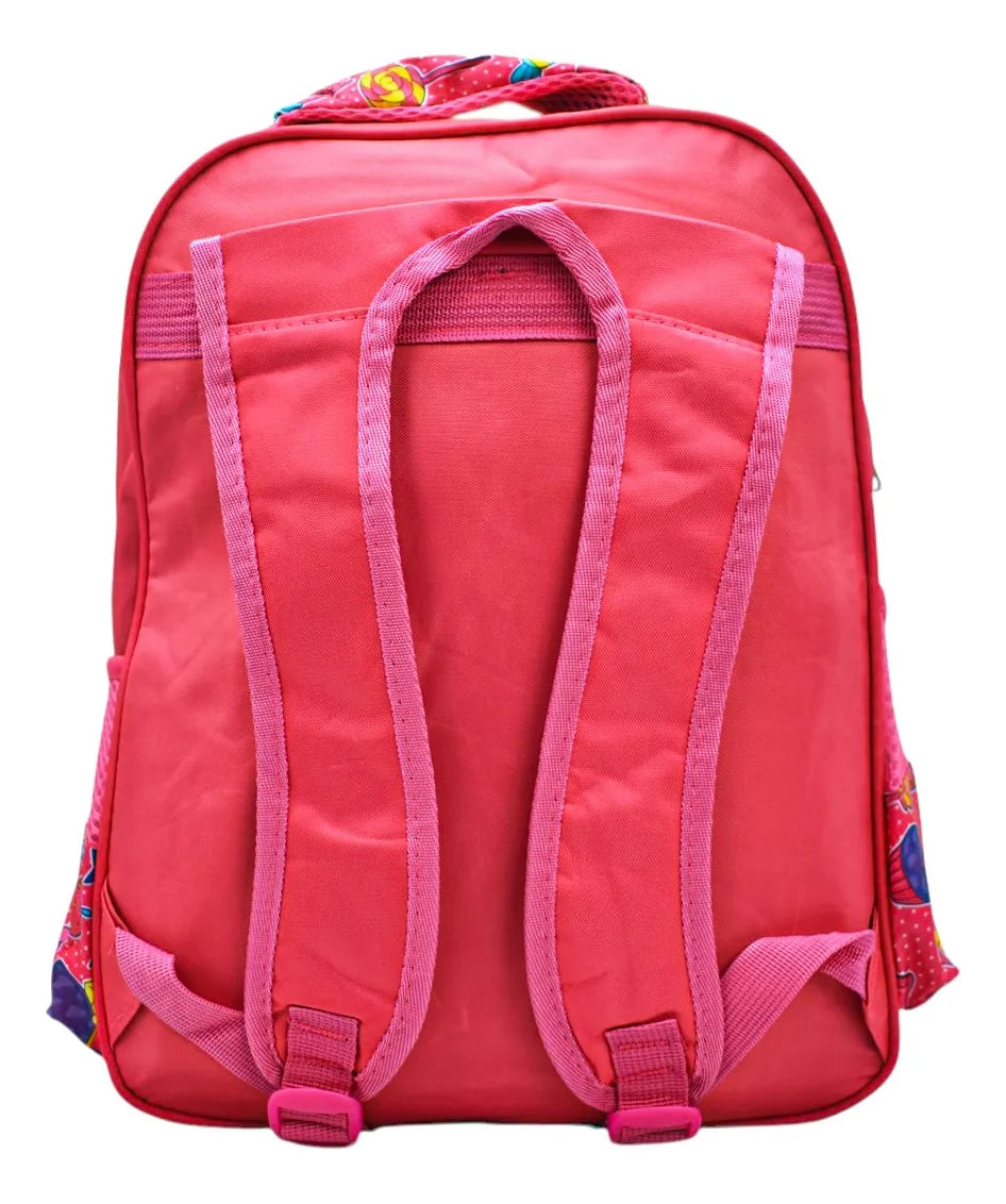 Mochila Gatos Con Flores Kit 3pz Primaria Con Detalle Rosa Impresion 3d