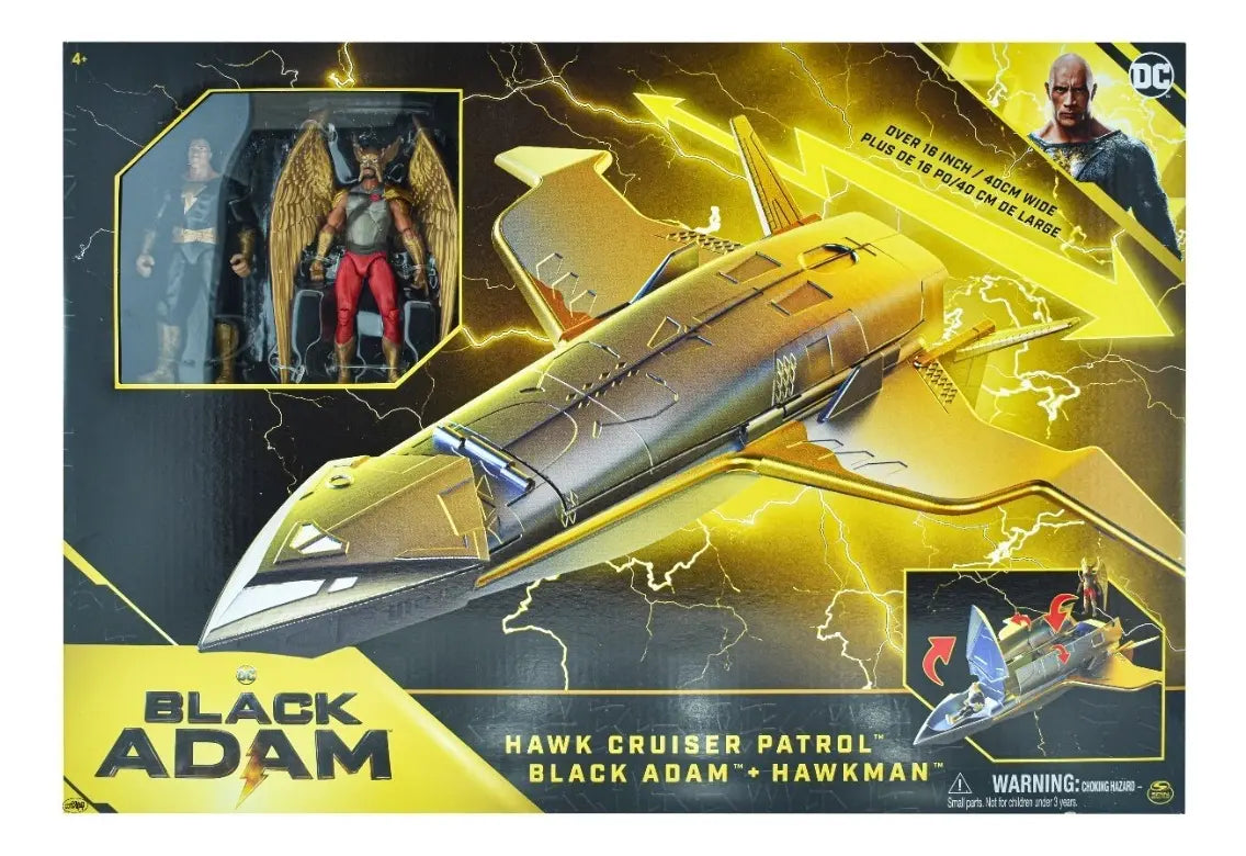 Dc Black Adam Pack 3 Piezas Capa Nave Funko Spin Master