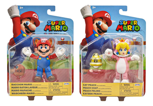 Super Mario Pack Cat Peach Y Mario Hoja Jakks Pacific Cf