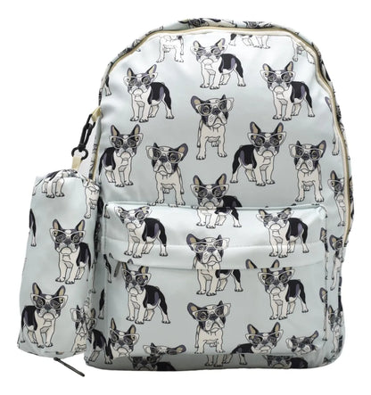 Mochila Perros Con Lentes Kit 3pz Primaria Ll23bjm097 Azul Claro Estampado