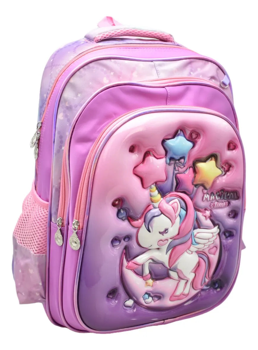 Mochila Unicornio Magical Kit 3pz Primaria Ll24bpp529 Lila 3d