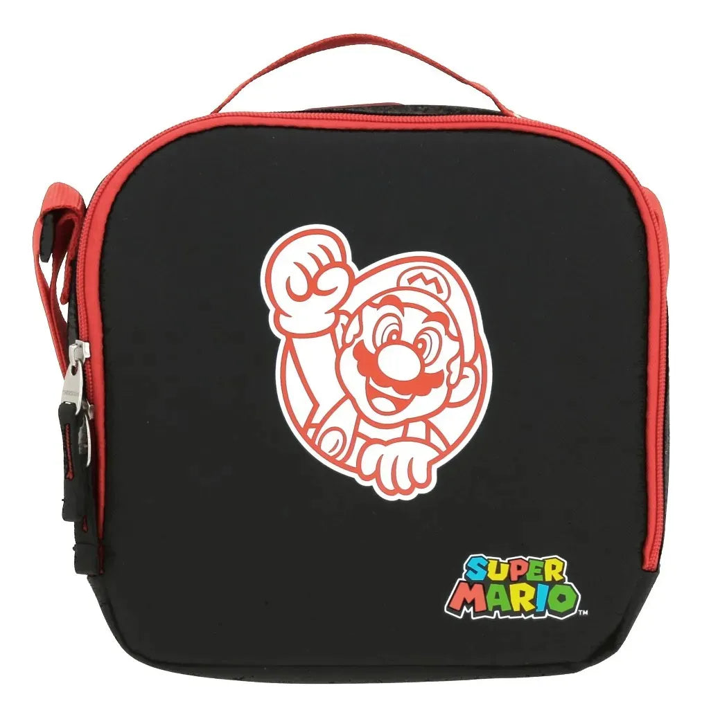 Mochila Lonchera Lapicera Super Mario Mb66505 Chenson Negro Estampado