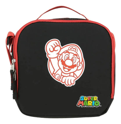 Mochila Lonchera Lapicera Super Mario Mb66505 Chenson Negro Estampado