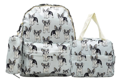 Mochila Perros Con Lentes Kit 3pz Primaria Ll23bjm097 Azul Claro Estampado
