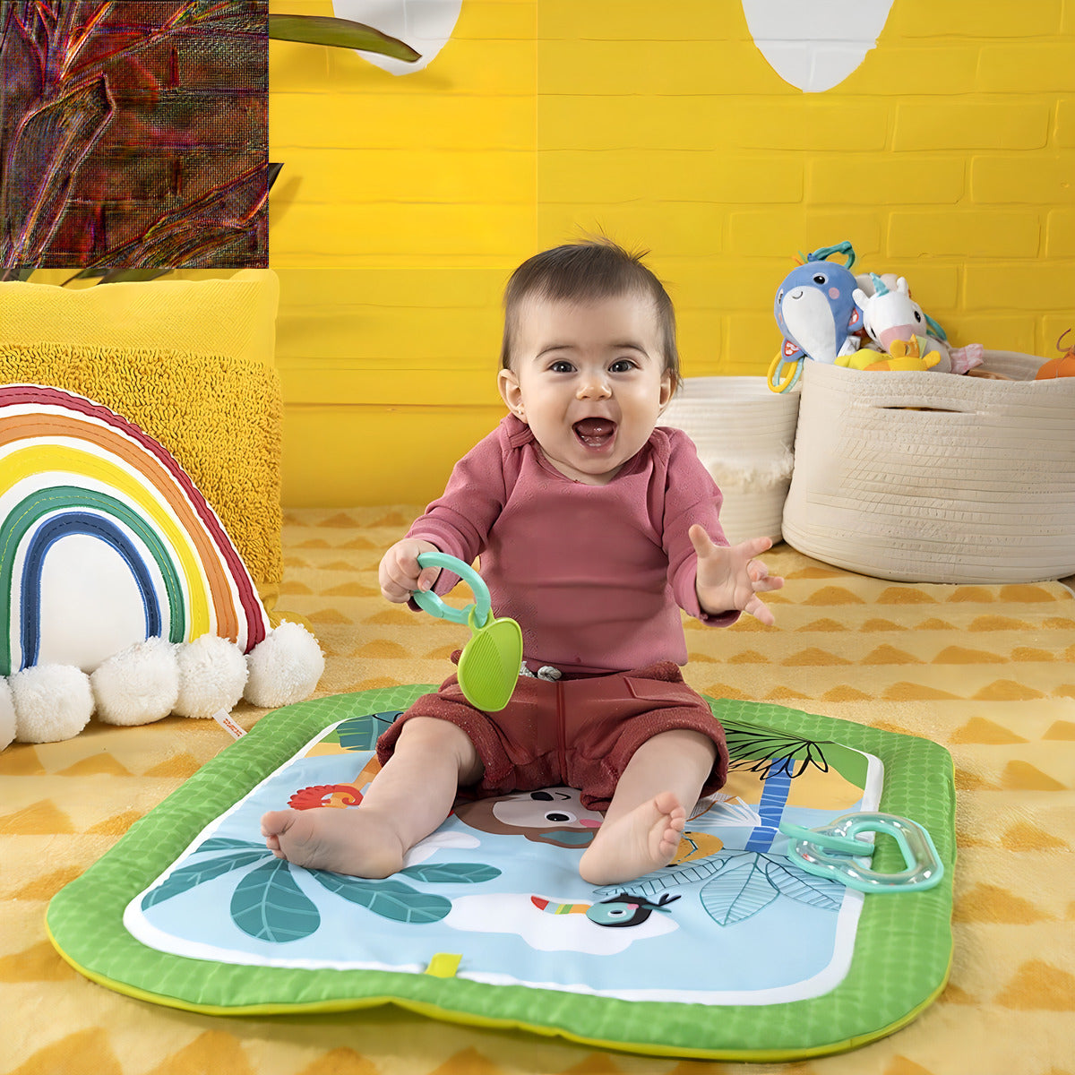 Tapete De Bebé Bright Starts Easy Breezy Centro De Actividad Color Verde