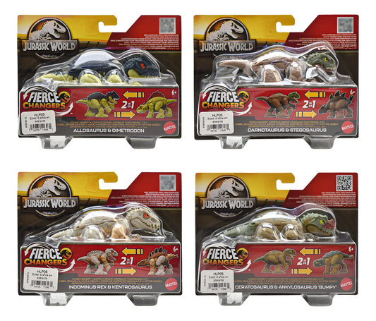 Jurassic World Fierce Changers Pack 4 Dinosaurios #1 Mattel