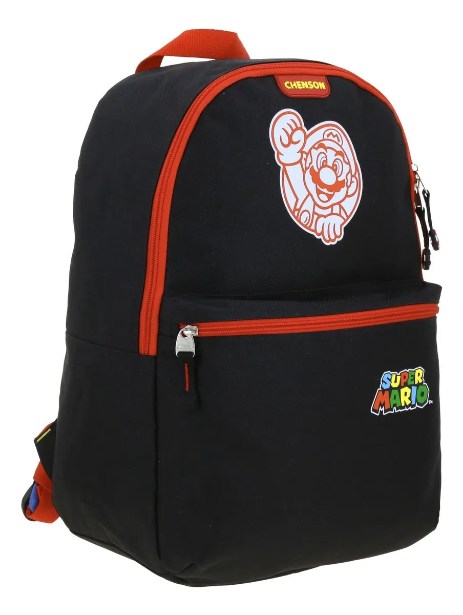 Super Mario Backpack and Lunchbox for Primary School, MB66505 Chenson, Black Print