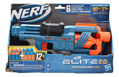 Nerf Elite 2.0 Commander Rd6 12 Dardos Hasbro Da Azul