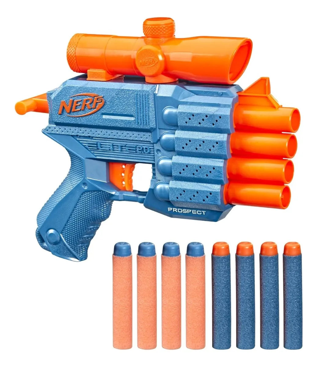 Nerf Elite 2.0 Prospect Qs-4 8 Dardos Hasbro Cf Azul