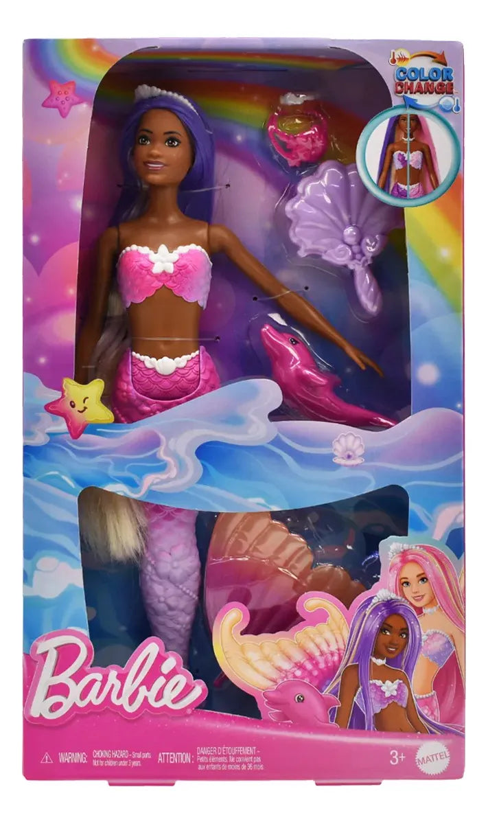Barbie Fantasia Sirena Color Change Ojos Marrones Mattel
