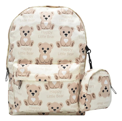 Mochila Kit 3 Piezas Little Bear Primaria Ll23bjm059 Beige Estampado