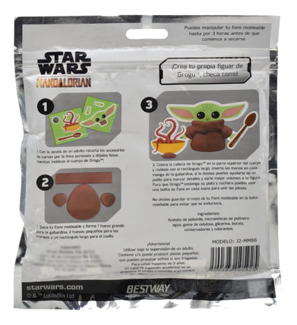 Star Wars Grogu Snack Foami Moldeable Pack 12 Pzas Bestway Marrón