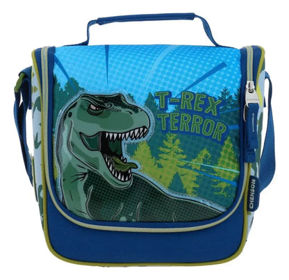 Chenson Blue Printed Wheeled Backpack Kit 2pc Dino Land No Sound Primary School