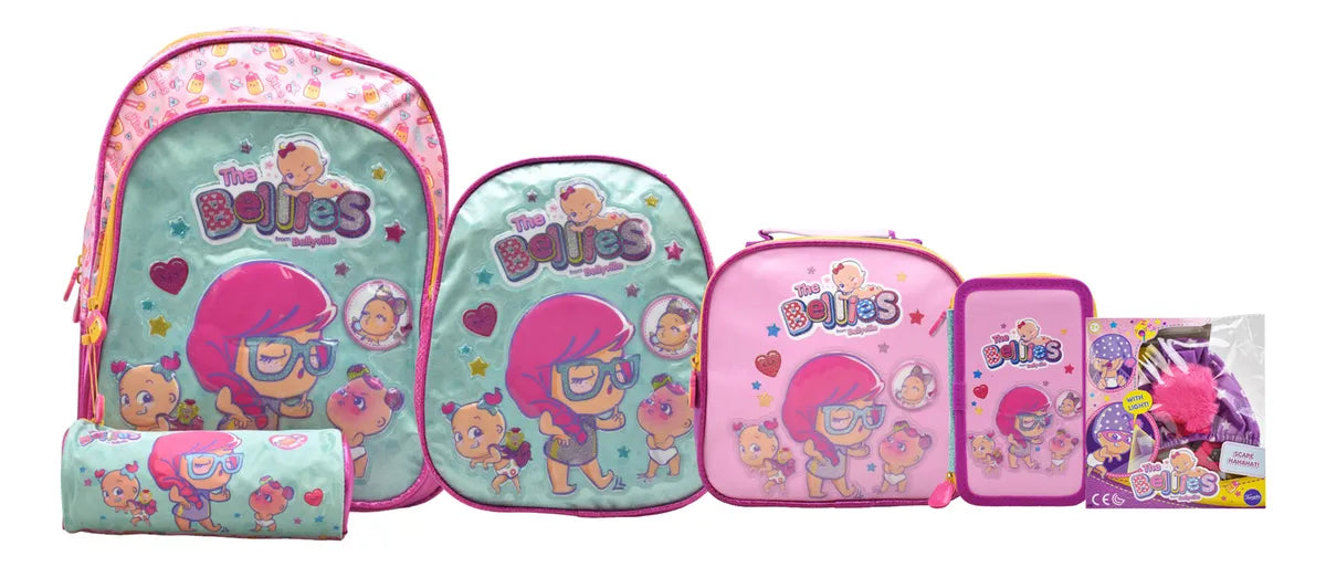 Mochila The Bellies Bellie Beth Kit 6 Piezas Primaria Famosa Rosa Impresion 3d