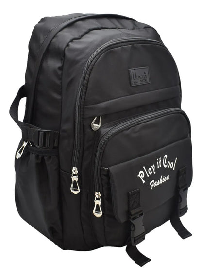 Mochila Play It Cool Fashion Con Porta Laptop Lisa Negra Primaria Ll23bpt09-86 Lluvia