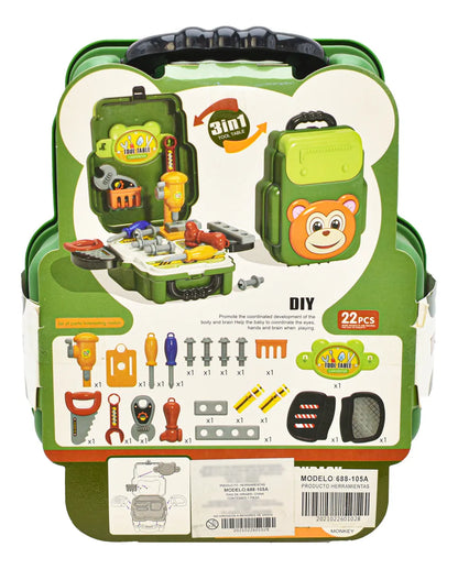 Maletin Mochila De Herramientas 3 En 1 Diy Verde 688-105a Cf