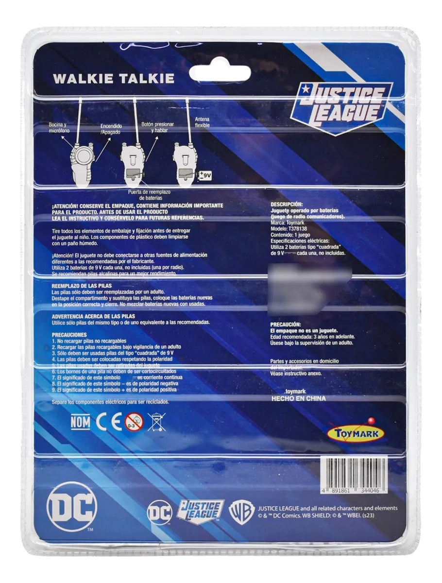 Walkie Talkie Dc Justice League Alcance 70m #1 Toymark Azul