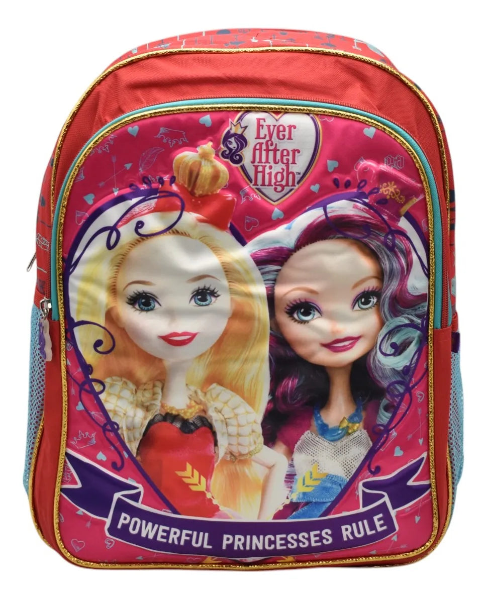 Mochila Ever After High Princesas Poderosas Original Ruz Con Detalle Rojo/rosa Estampado