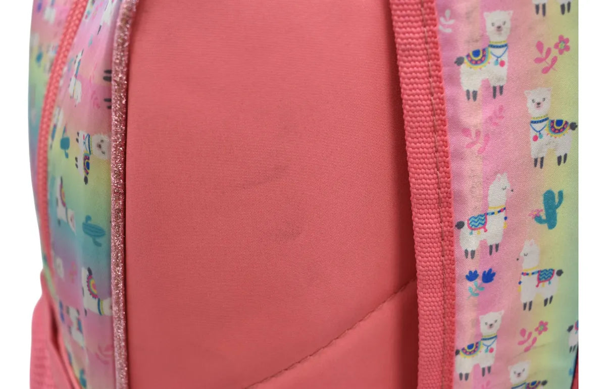 Mochila Kit 3 Pz Llama Smile Primaria Ll20bpi06 Detalle Rosa 3d