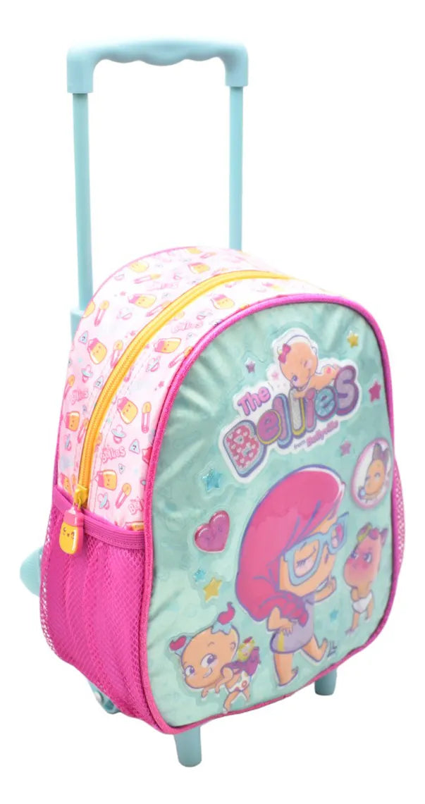 Mini Mochila Ruedas Bellies Bellie Beth Kit 3pz #2 Famosa Rosa Impresion 3d