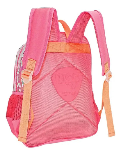 Mochila Y Lonchera Unicornio Arcoiris Lentejuela Wilys Blanco Rosa Lentejuela Reversible
