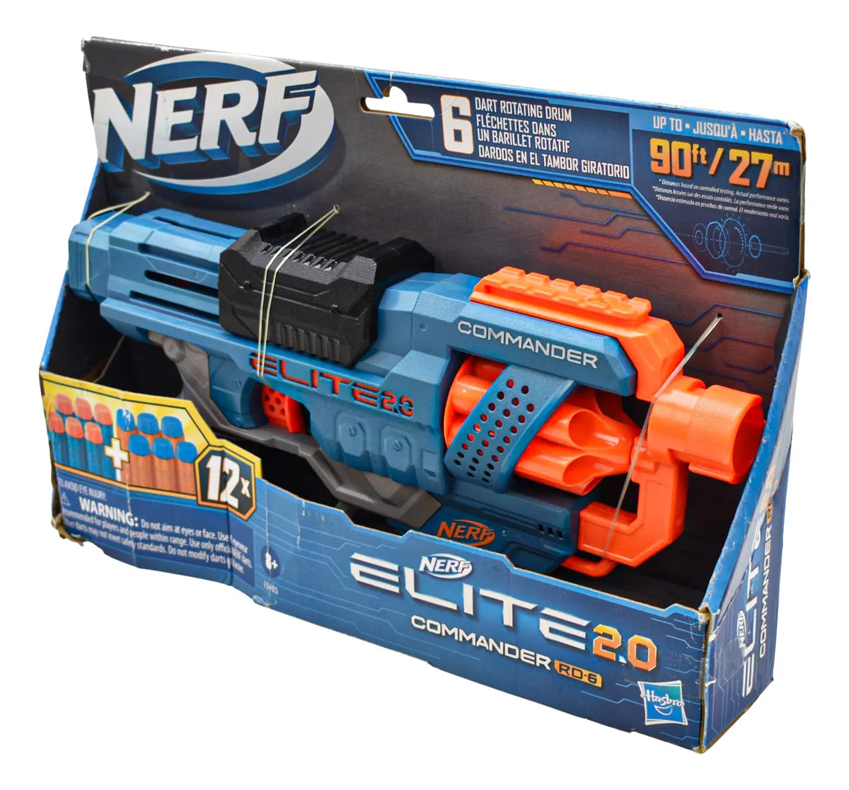 Nerf Elite 2.0 Commander Rd6 12 Dardos Hasbro Da Azul