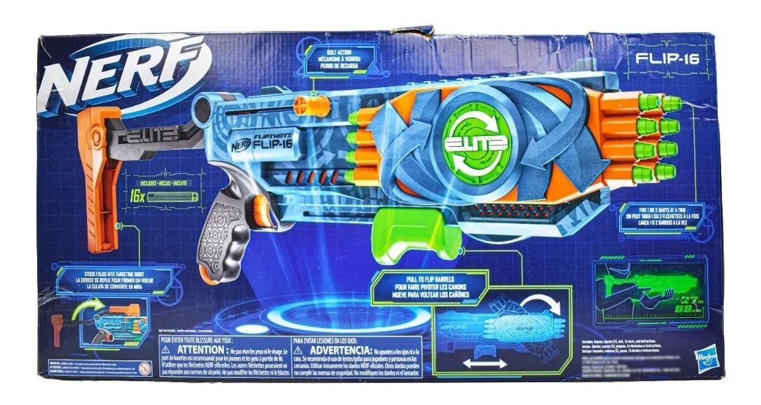 Nerf Elite 2.0 Flipshots Flip 16 Hasbro Cd Azul