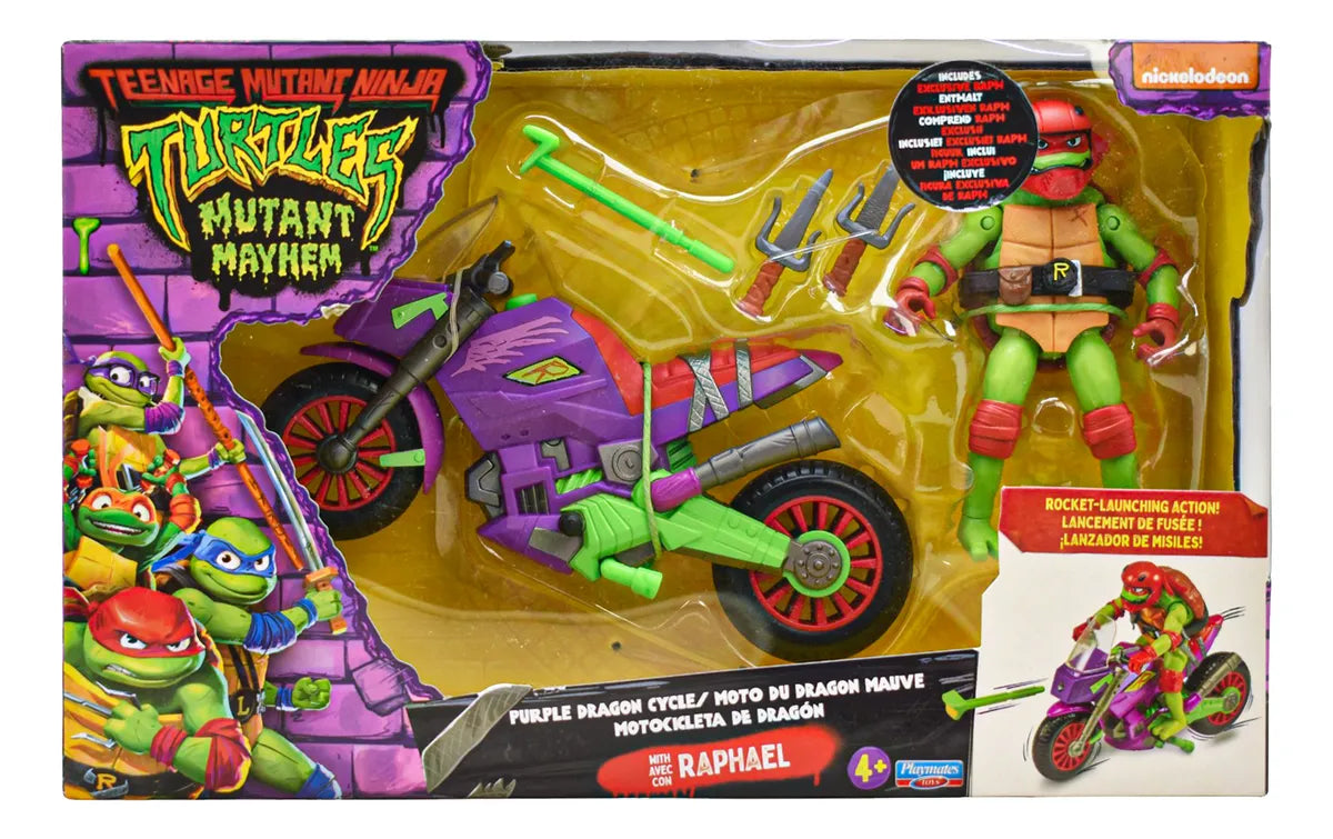 Tortugas Ninja Pack Chopper Cycle Y Dragon Cycle Playmates