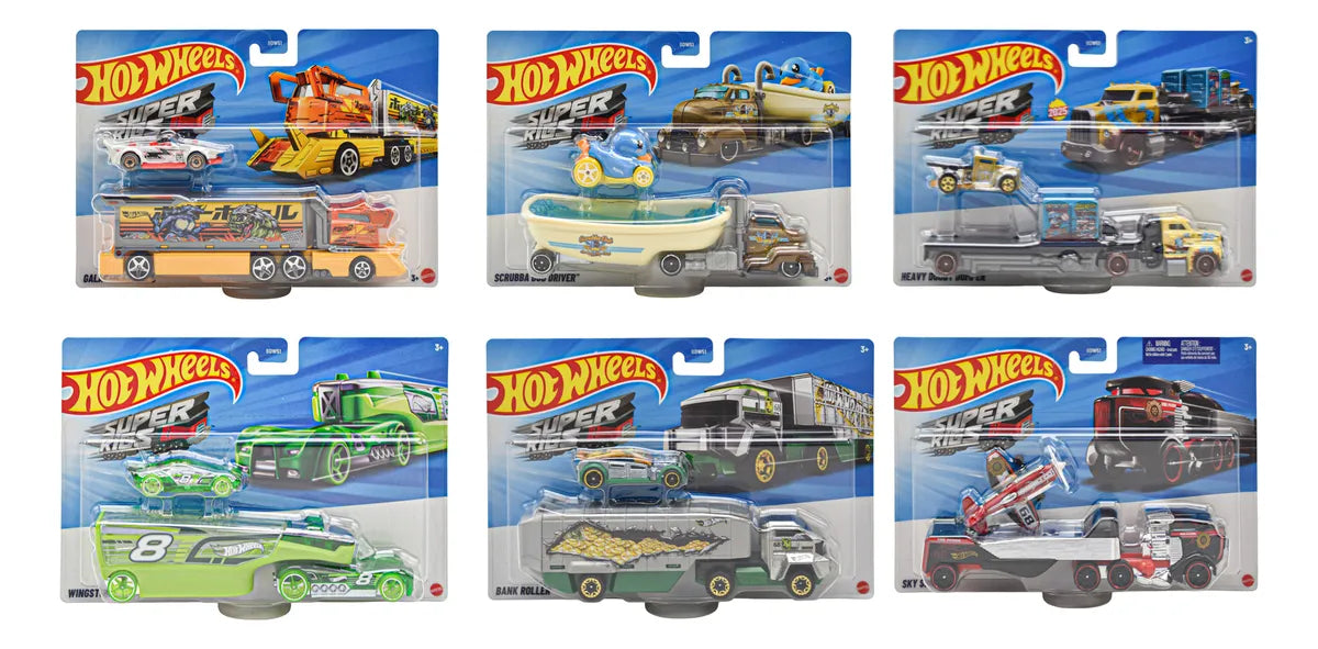 Hot Wheels Super Rigs Pack 6 Vehículos 1:64 Mattel Multicolor