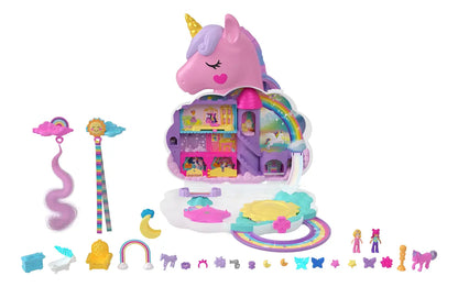 Polly Pocket Set Salon De Belleza Unicornio Arcoiris Mattel