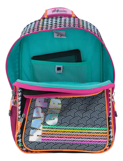 Mochila Happy Girl Arcoiris Neony Con Porta Tablet Chenson