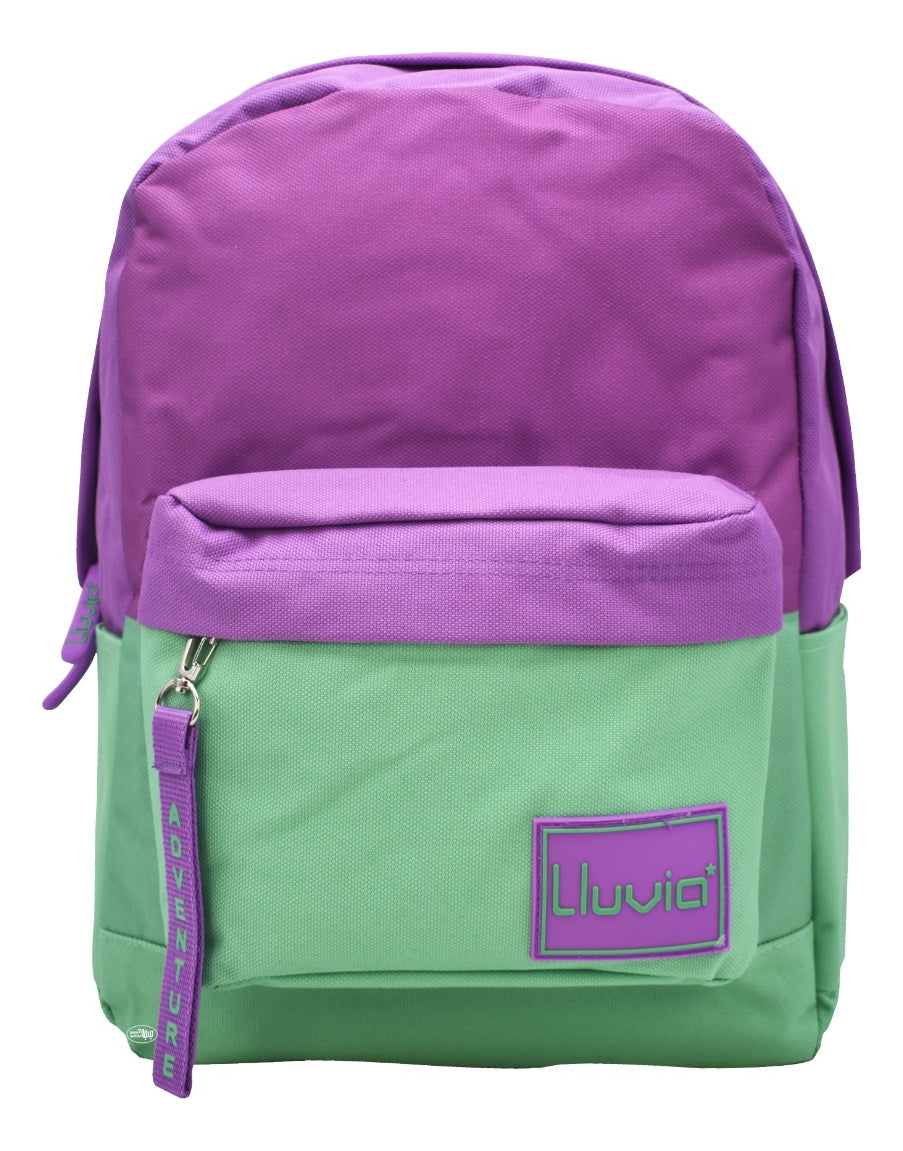 Mochila Con Compartimiento Para Laptop Lisa Violeta Con Verde Ll20bpi16 Lluvia