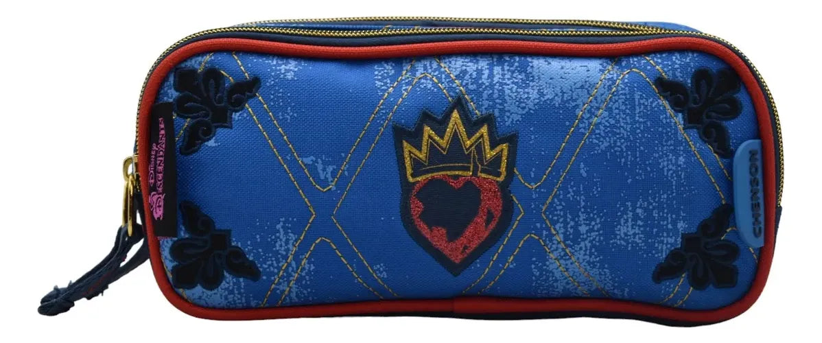 Mochila Y Lapicera Descendientes Corazon Primaria Chenson Azul Bordado