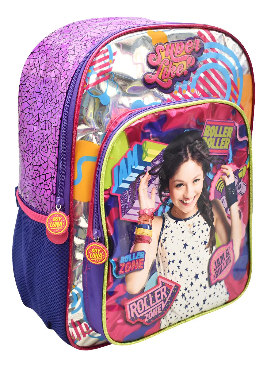 Mochila Soy Luna Super Like Tornasol Primaria Violeta Original 0182 Atm