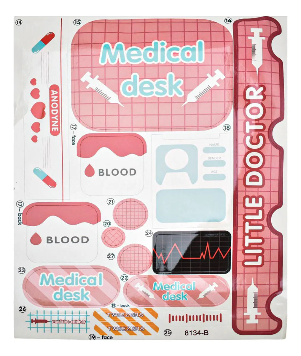 Set Medico Infantil 42 Piezas Rojo Health Care Desk 8134