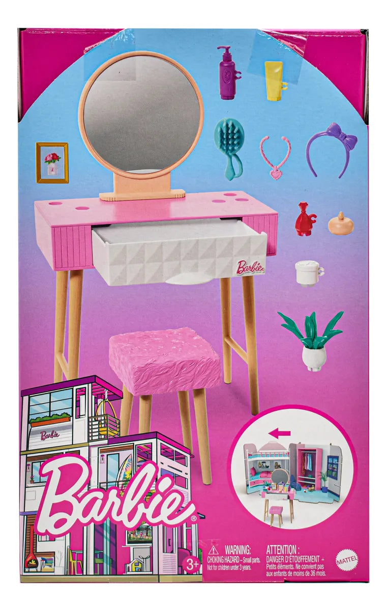 Barbie Decoracion Con Muebles Pack 3 Pzas Hjv32 Mattel