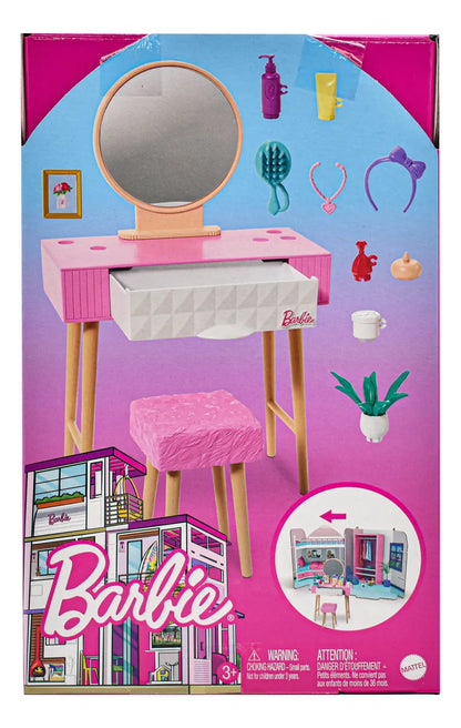 Barbie Decoracion Con Muebles Pack 3 Pzas Hjv32 Mattel