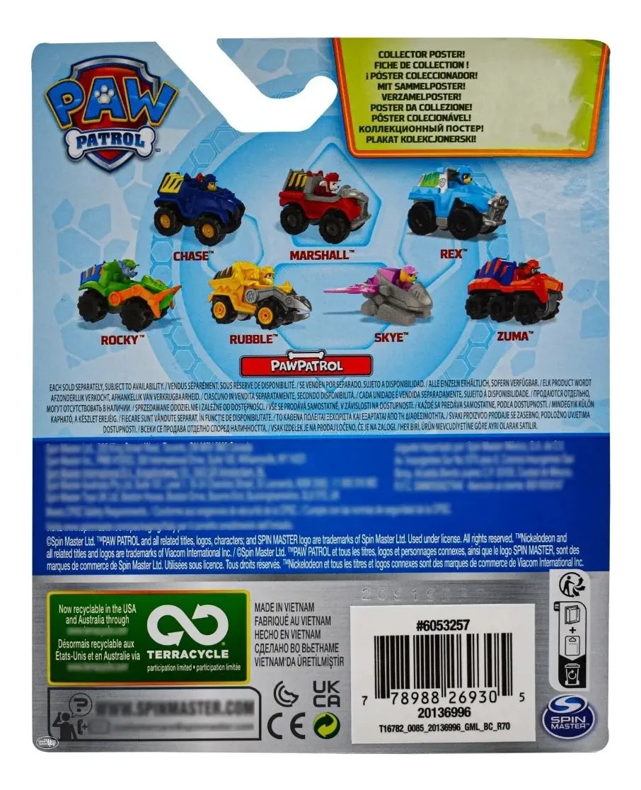 Paw Patrol Basico Y Dino Recue 3 Vehiculos Spin Master Chase Y Rex Multicolor