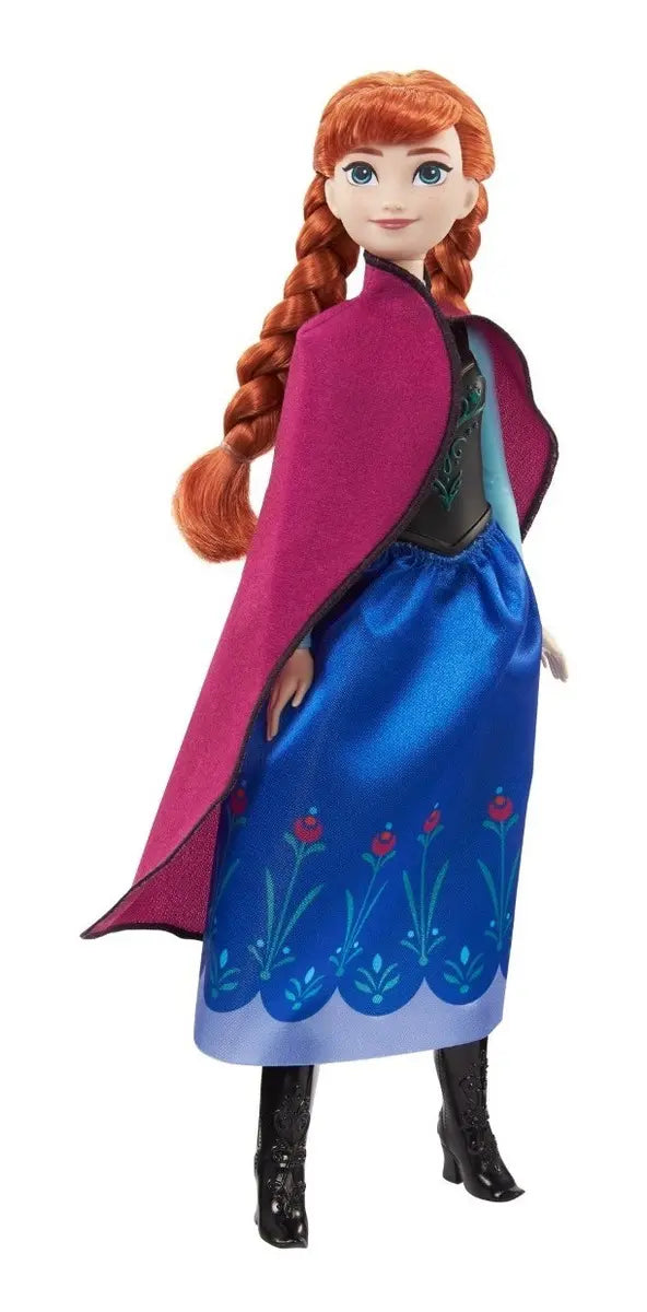 Disney Frozen Anna Vestido Azul Muñeca 29cm Mattel