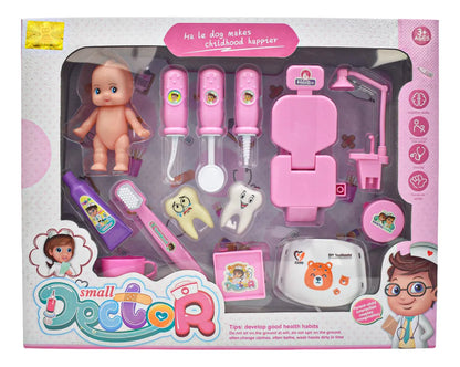 Set De Dentista Con 14 Pz Color Rosa Small Doctor Df546-90ab