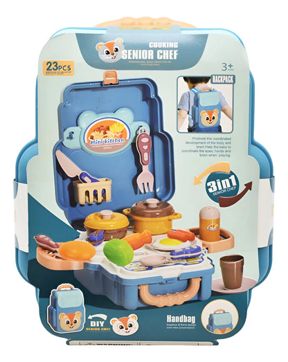 Set De Cocina Mini 23 Pz Azul Senior Chef 688-102a Azul Acero
