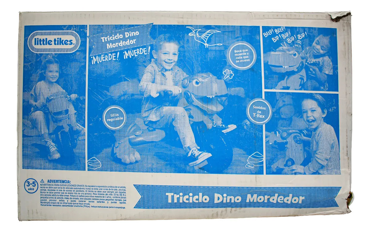 Triciclo Dino Mordedor Sonidos De T-rex Little Tikes Cd Naranja