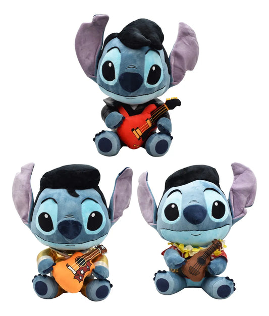 Disney Stitch Elvis Pack 3 Peluches Movimiento 41cm Kidrobot Azul