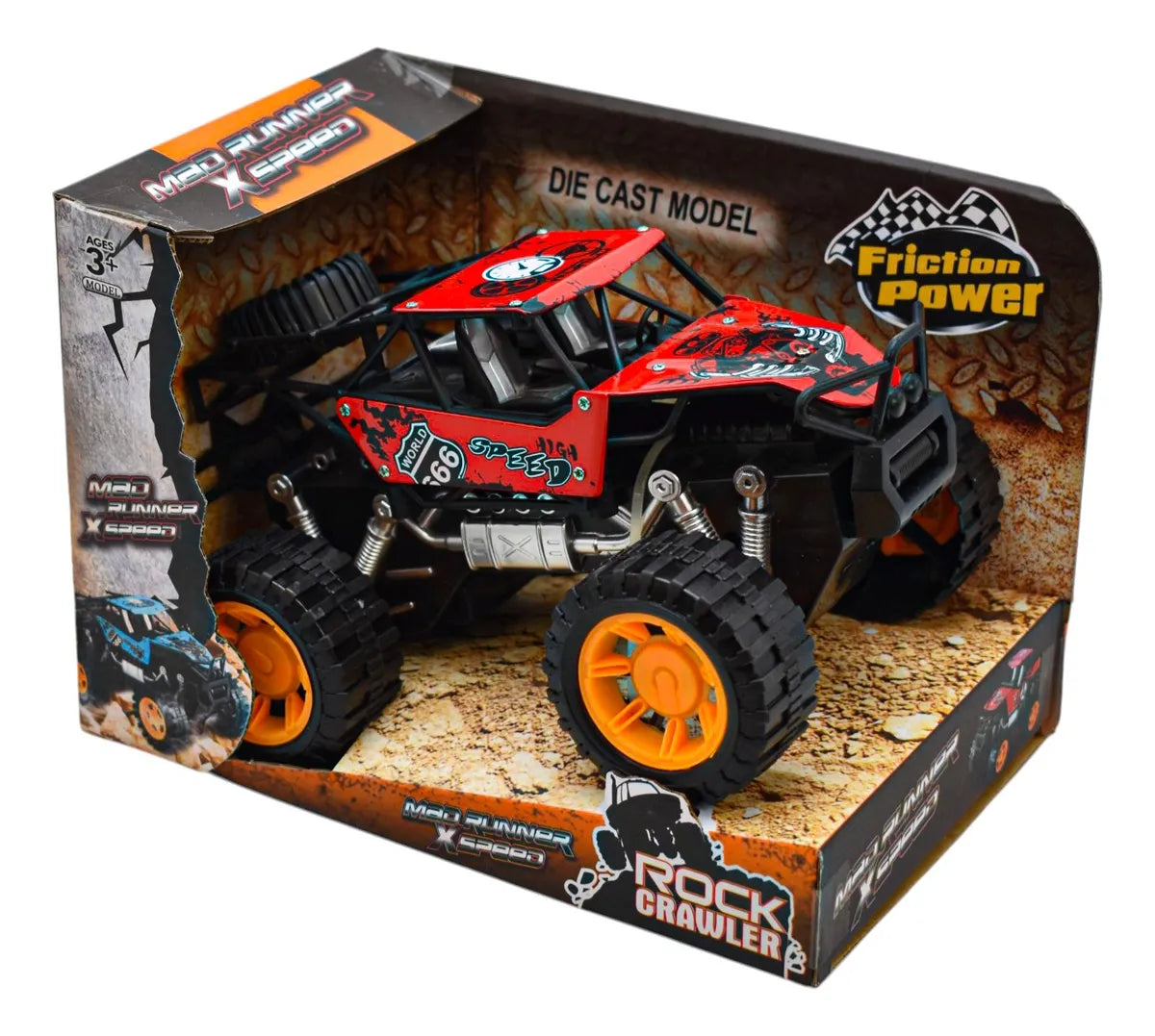 Mad Runner Pack 2 Vehiculos Rock Crawler Z160 Rock Crawler Rojo/azul