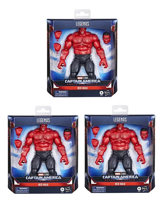 Marvel Pack 3 Legends Red Hulk Capitán América 20cm Hasbro